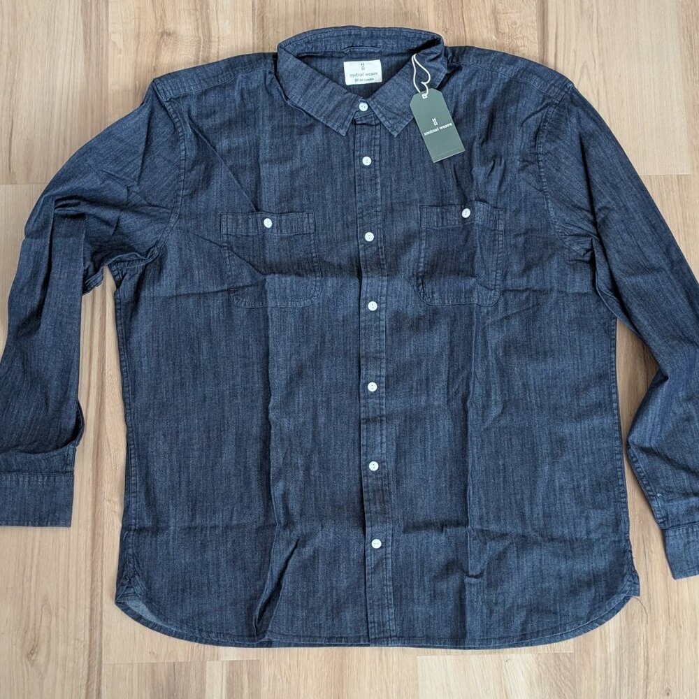 NWT Mutual Weave Dark Indigo Denim Button Down Shirt – XXL – Classic Workwear